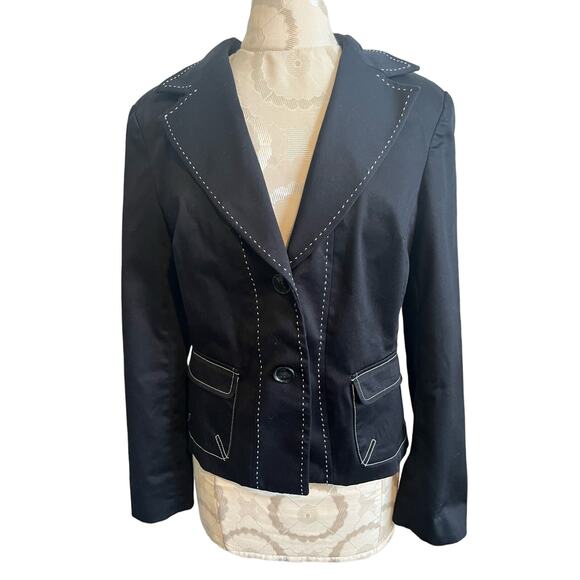 Worthington Women's Stretch Black Contemporary Blazer Jacket Size 10 - Picture 1 of 8